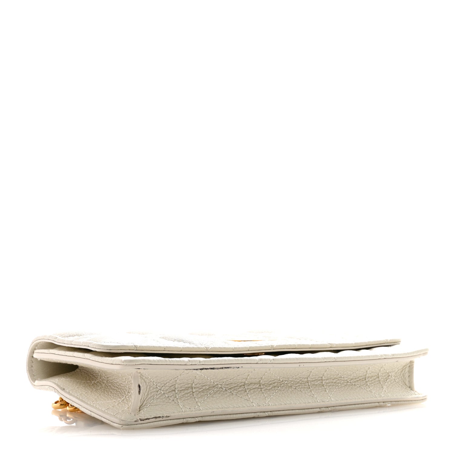 Supple Calfskin Caro Pouch with Chain Latte