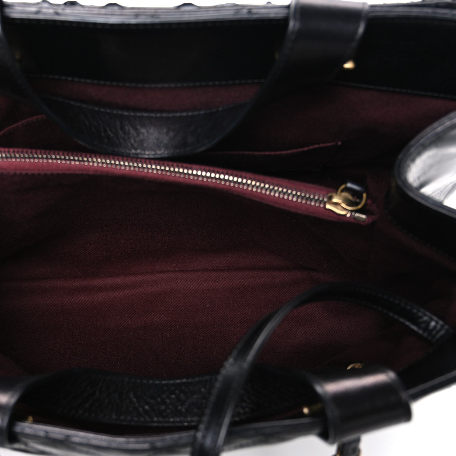 Snakeskin Glazed Calfskin Quilted Urban Mix Tote Black