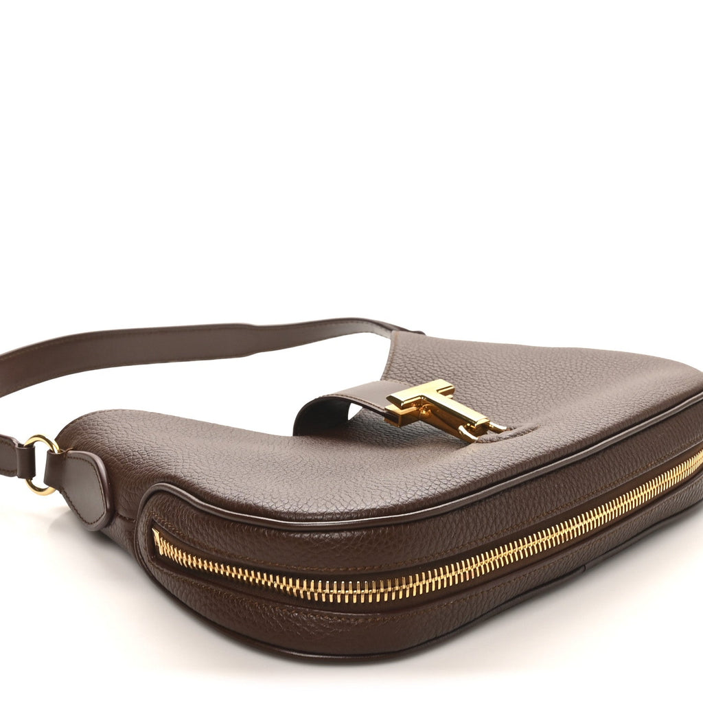 Pebbled Calfskin Monarch Hobo Bag Saddle Brown