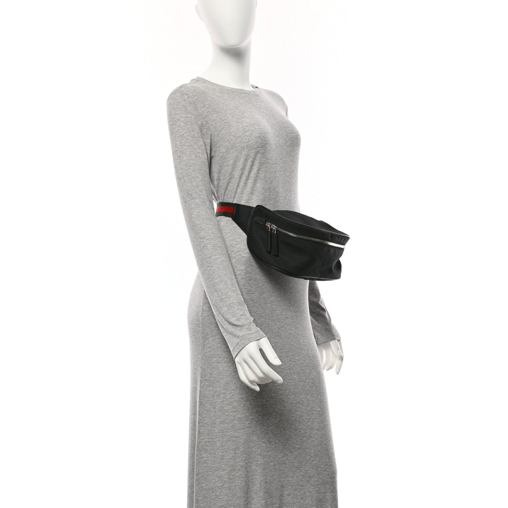 Techno Canvas Web Large Belt Bag Black