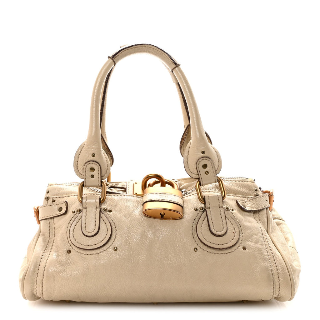 Calfskin Medium Paddington Satchel White