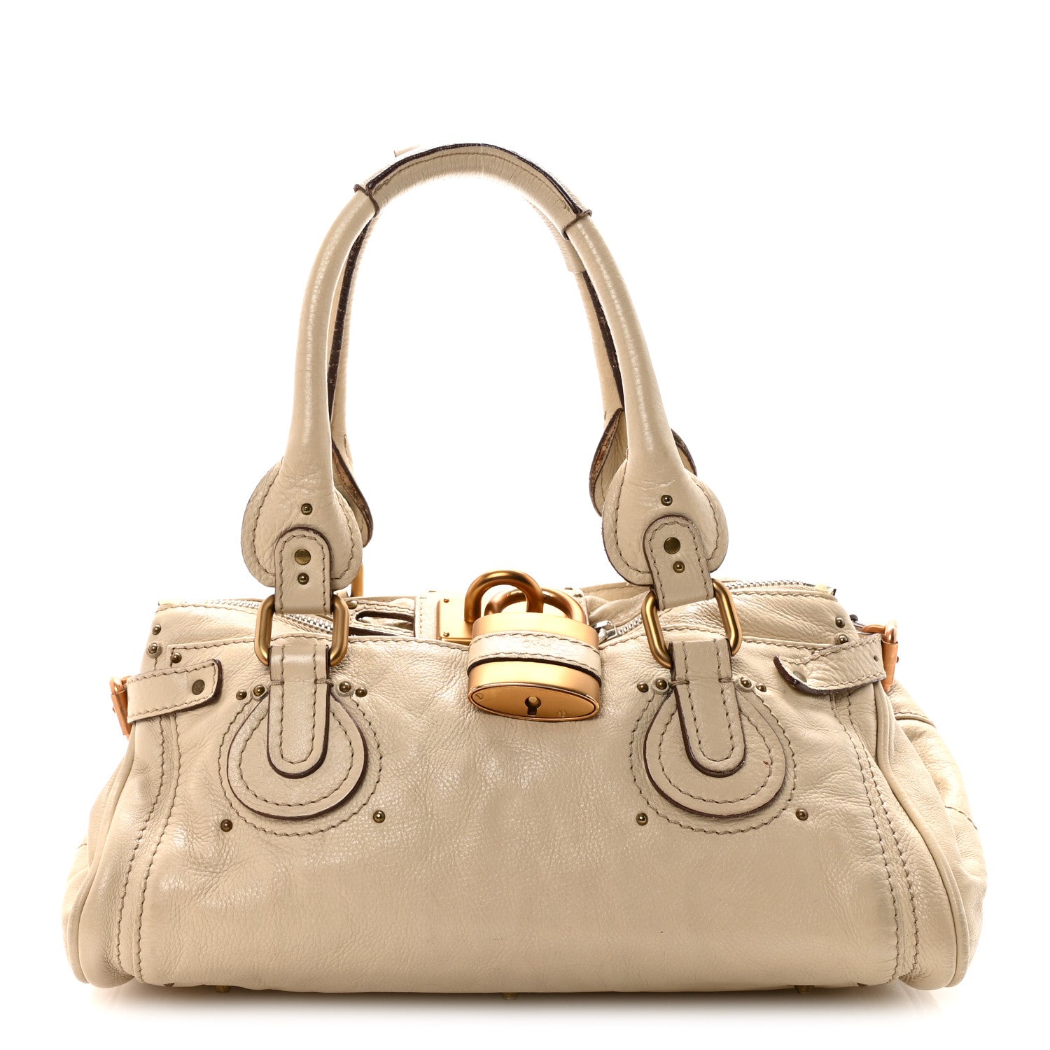 Calfskin Medium Paddington Satchel White