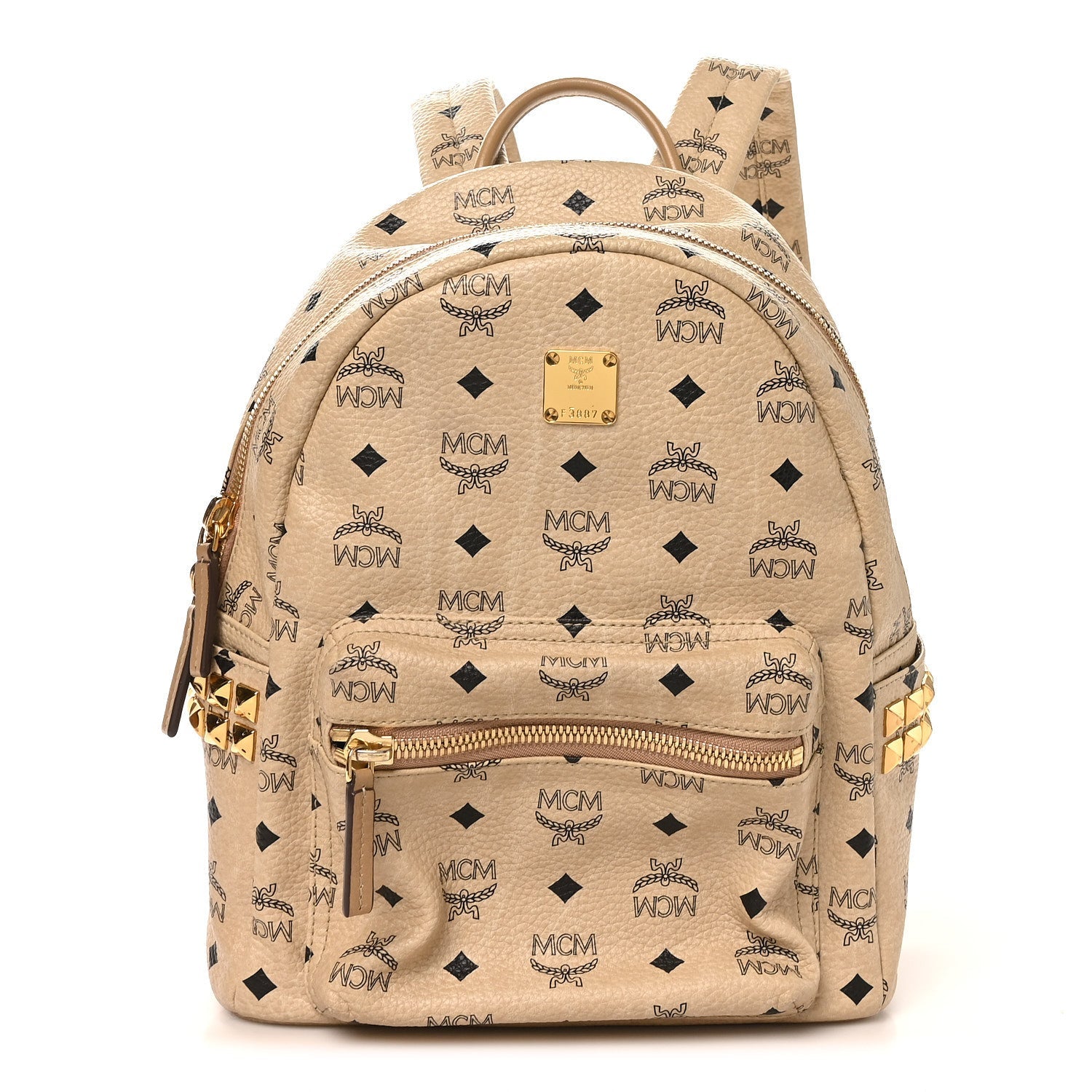 Visetos Small Side Stud Stark Backpack Beige