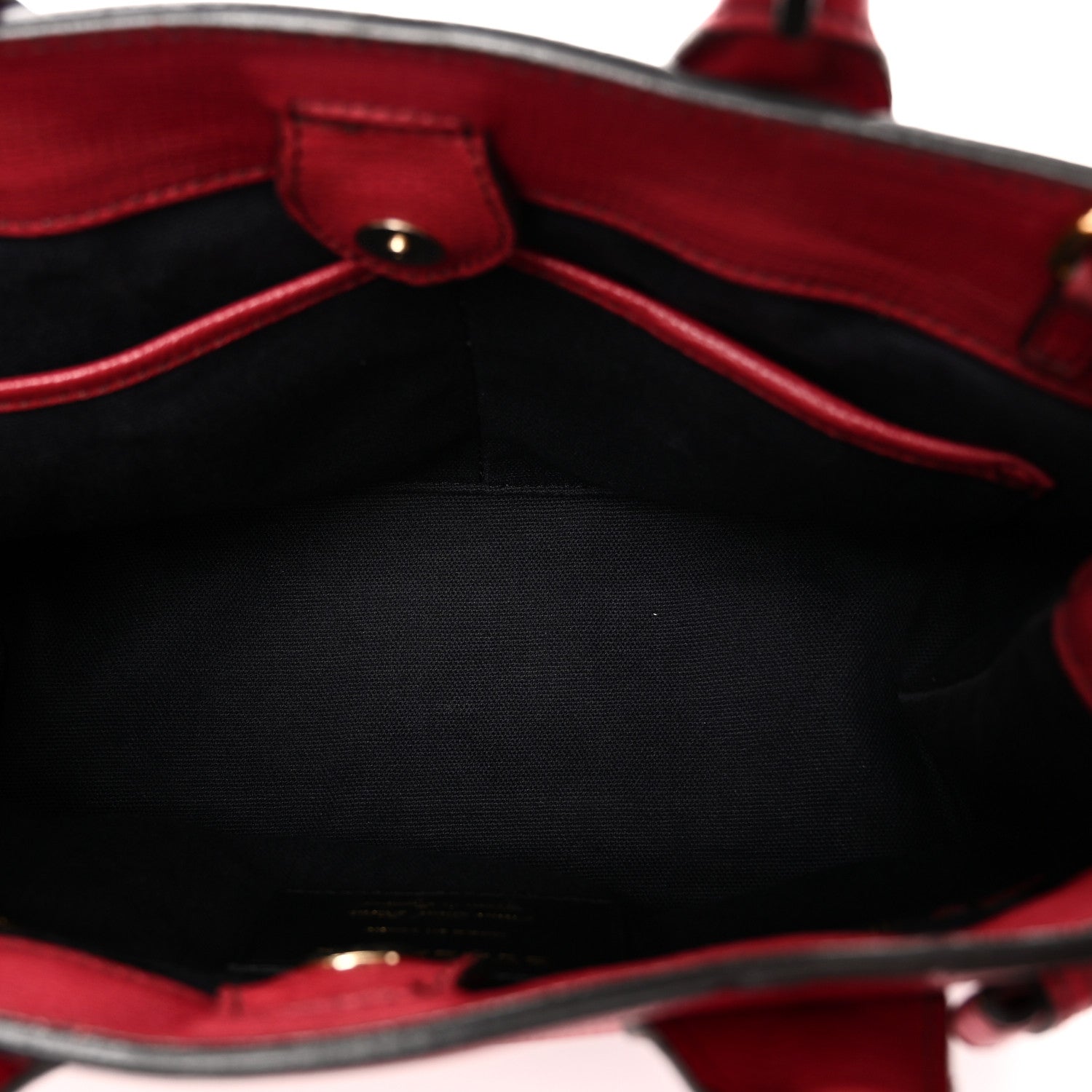 Grainy Calfskin House Check Small Banner Tote Red