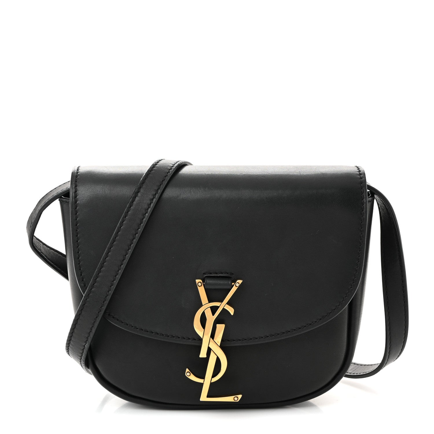 Smooth Calfskin Classic Monogram Small Kaia Satchel Black