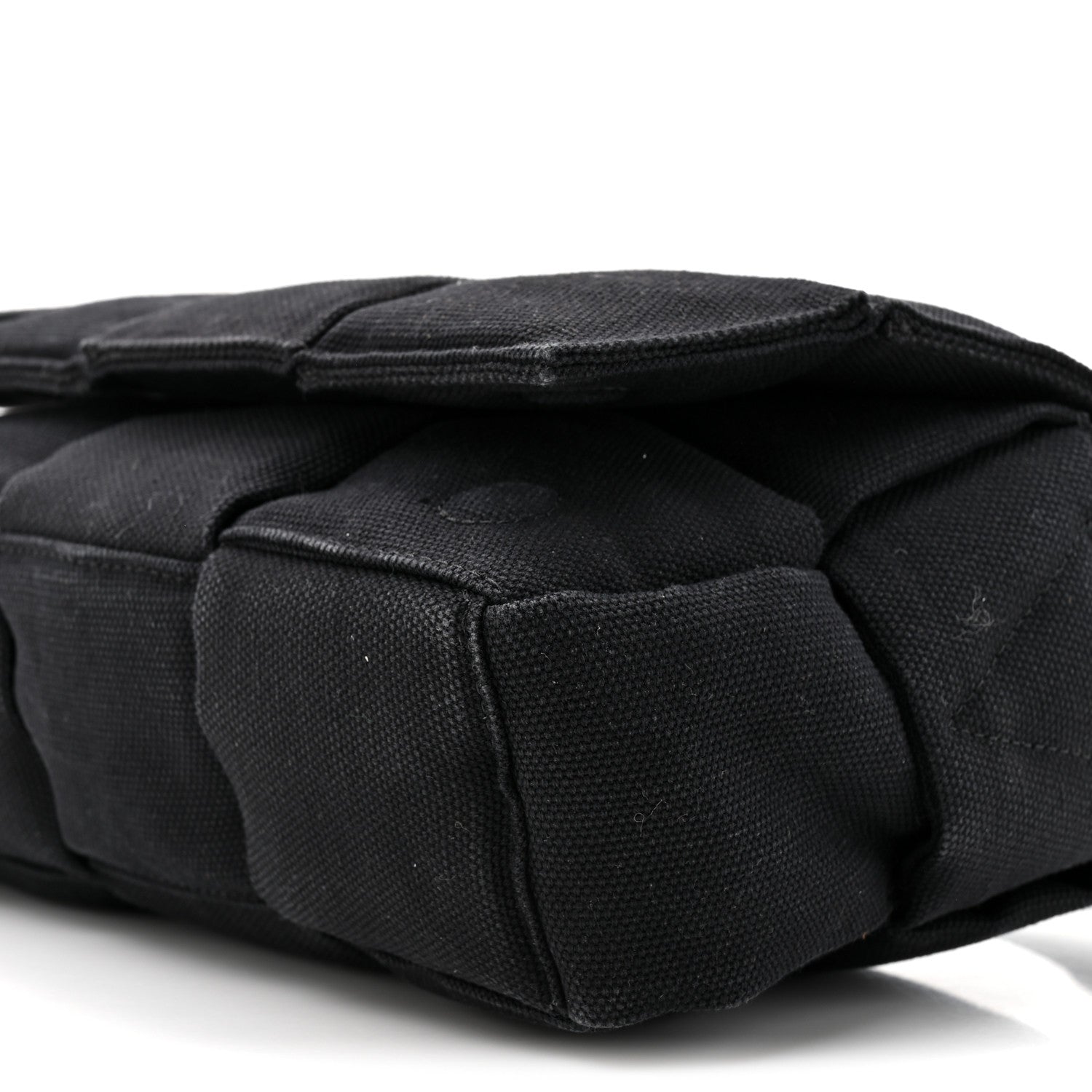 Denim Maxi Intrecciato Padded Tech Cassette Bag Black