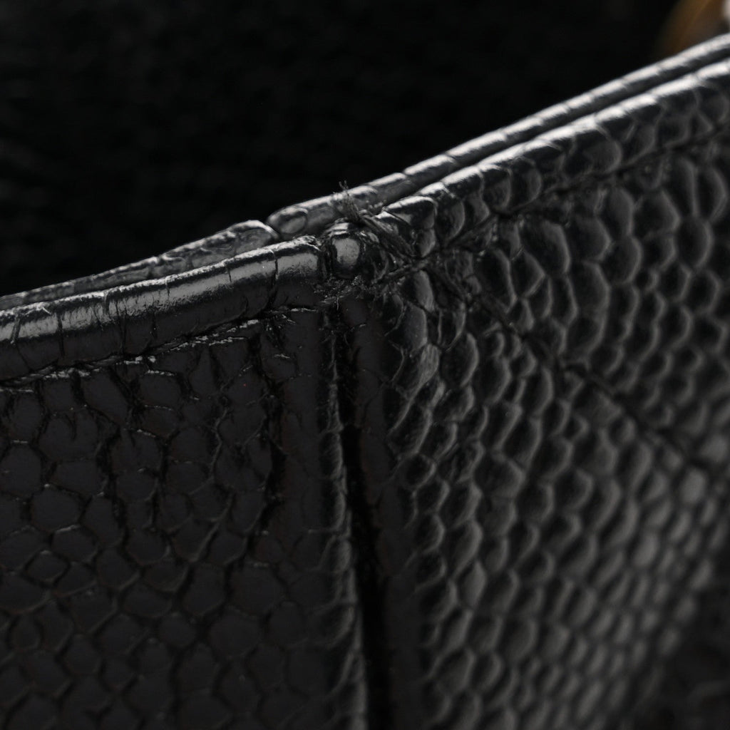 Caviar Quilted Petit Shopping Tote PST Black