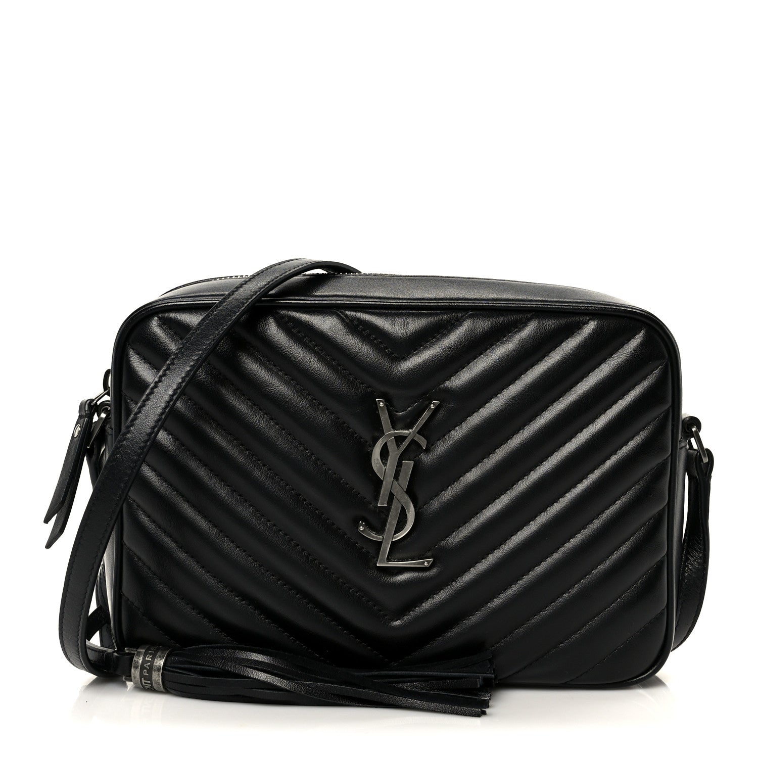 Calfskin Matelasse Monogram Lou Camera Bag Black