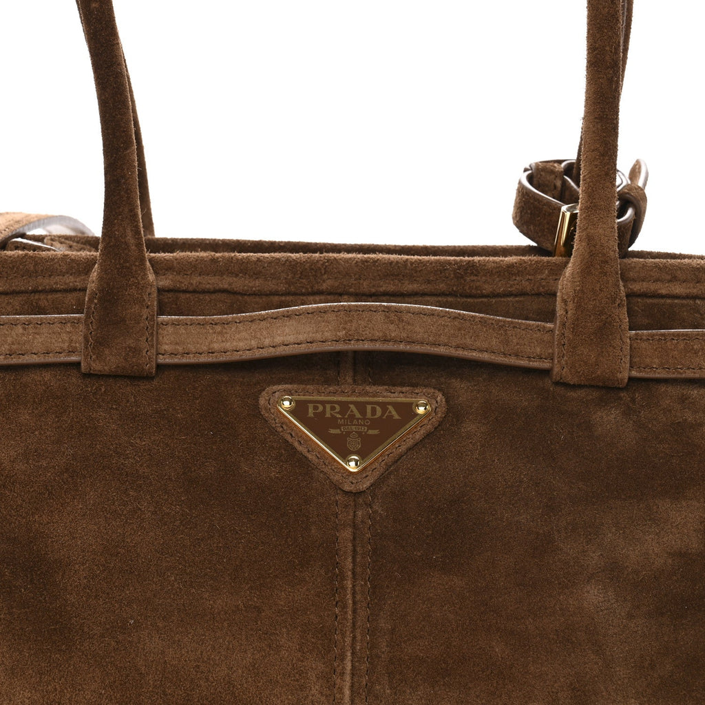 Suede Triangle Medium Bonnie Shoulder Bag Cacao
