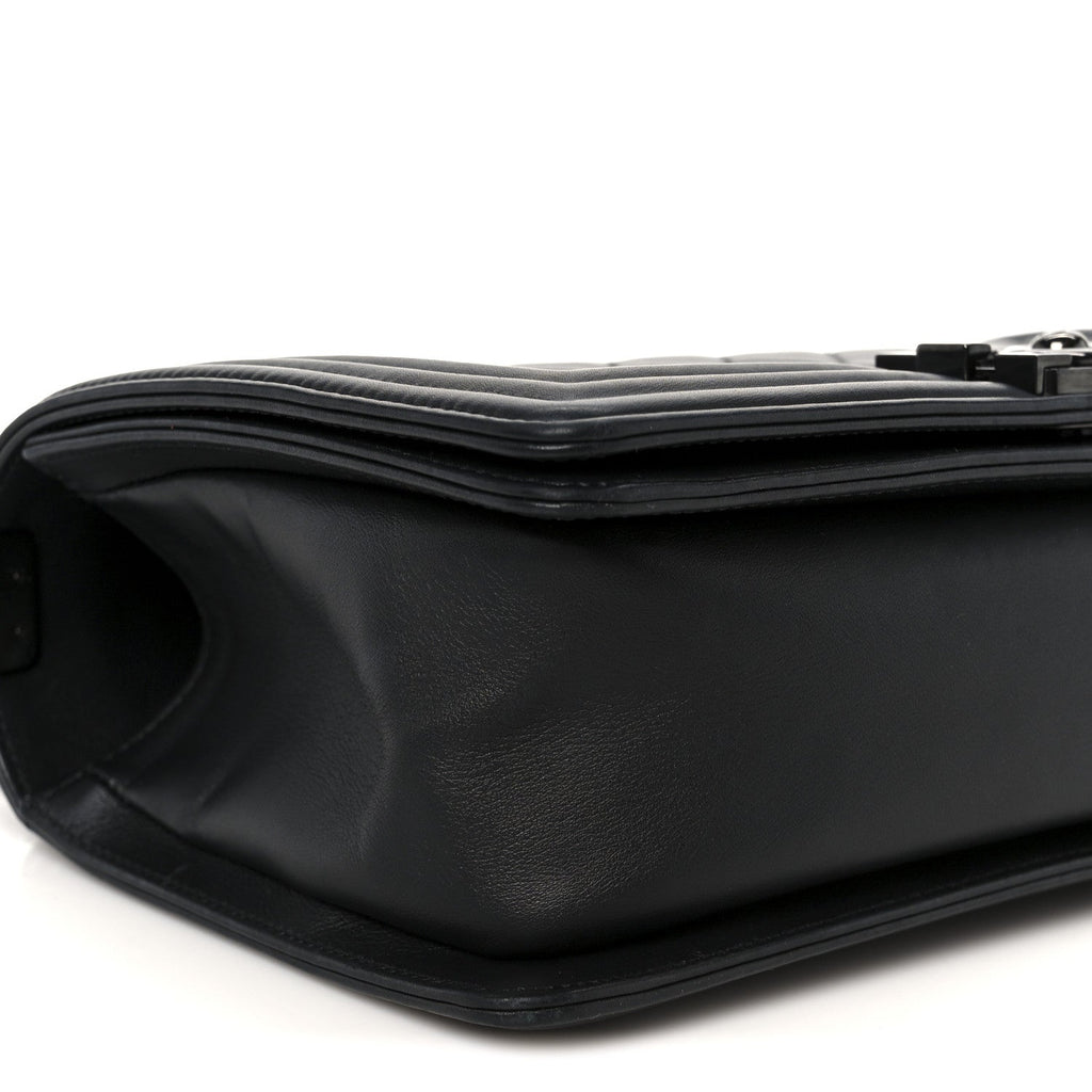 Calfskin Quilted Medium Boy Flap So Black