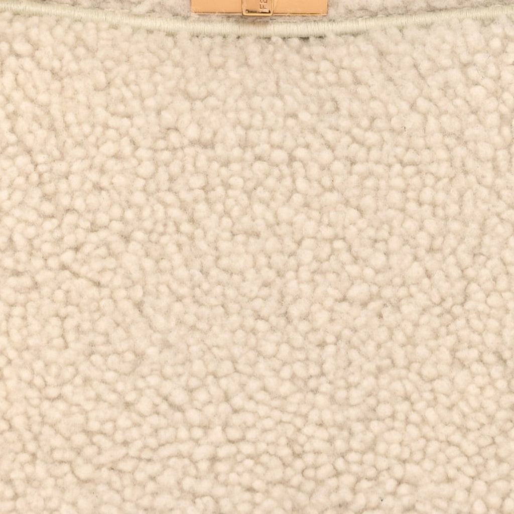 Curly Shearling Shiny Nappa Petite Peekaboo I SEE U Satchel White
