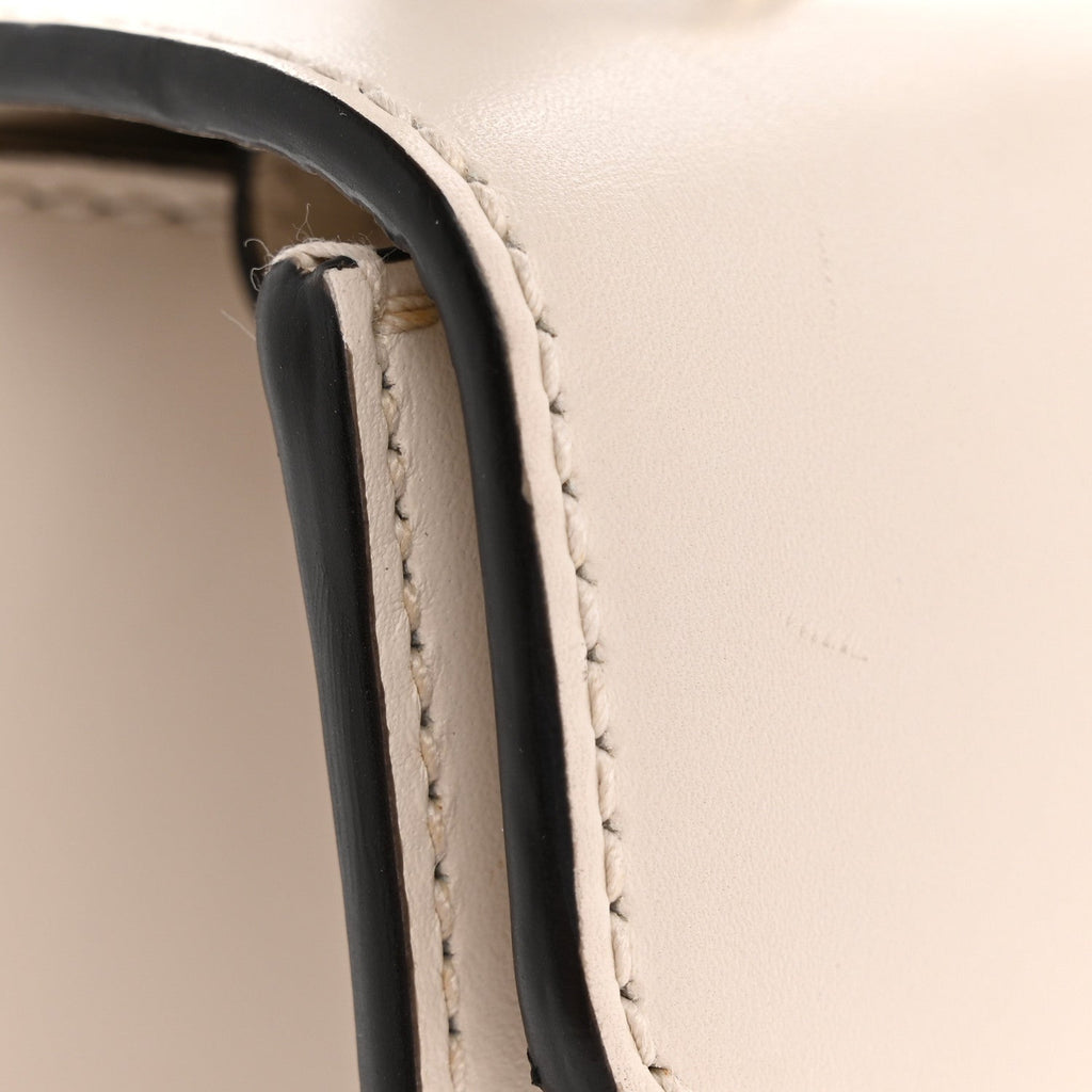 Calfskin Mini Sylvie Top Handle Bag White