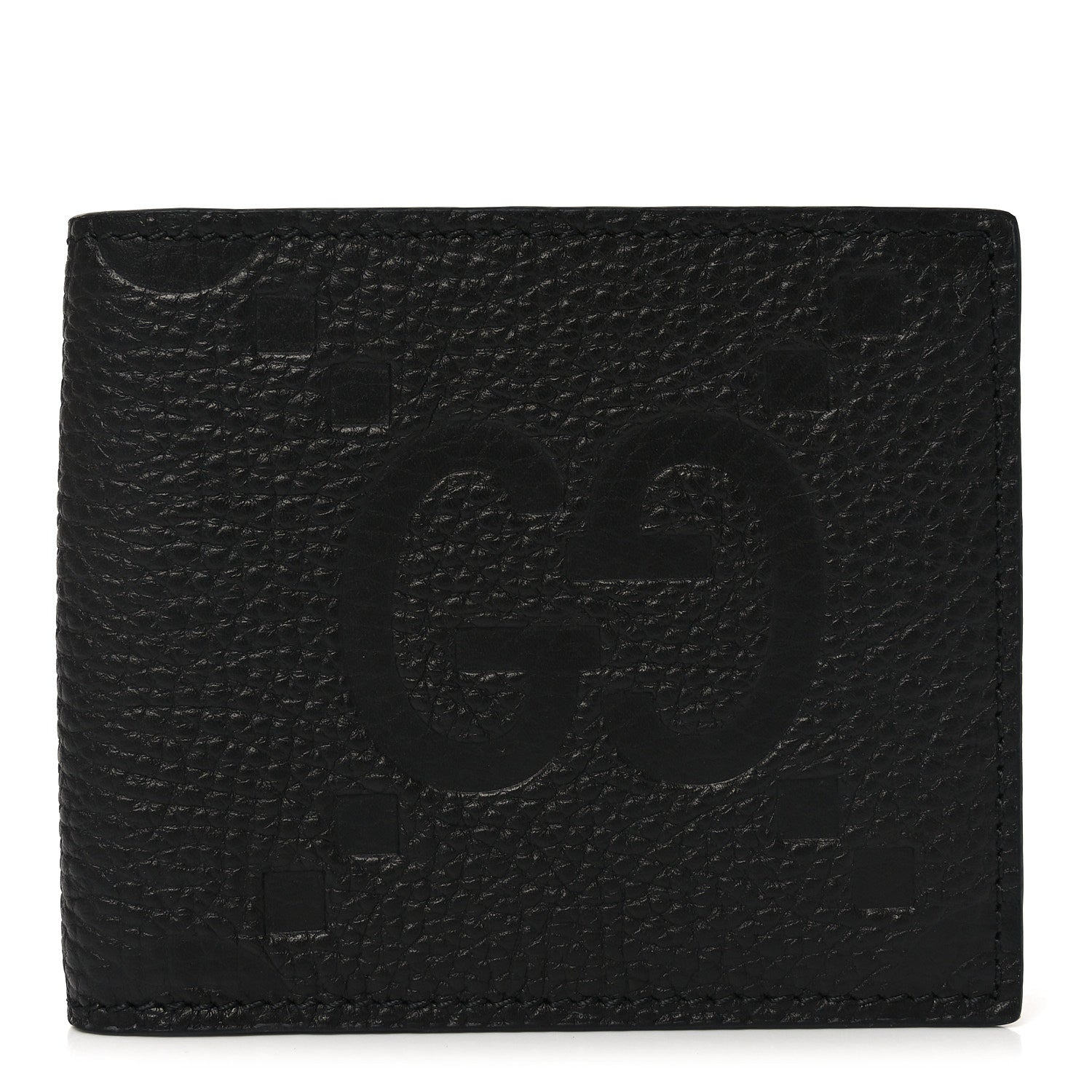 Piuma Calfskin Jumbo GG Embossed Wallet Black
