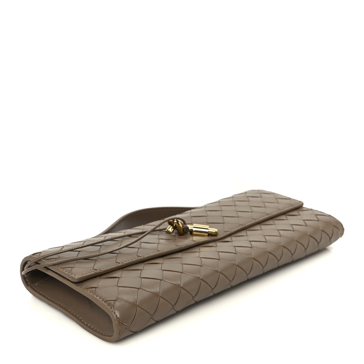 Nappa Intrecciato Long Andiamo Top Handle Clutch Pinecone