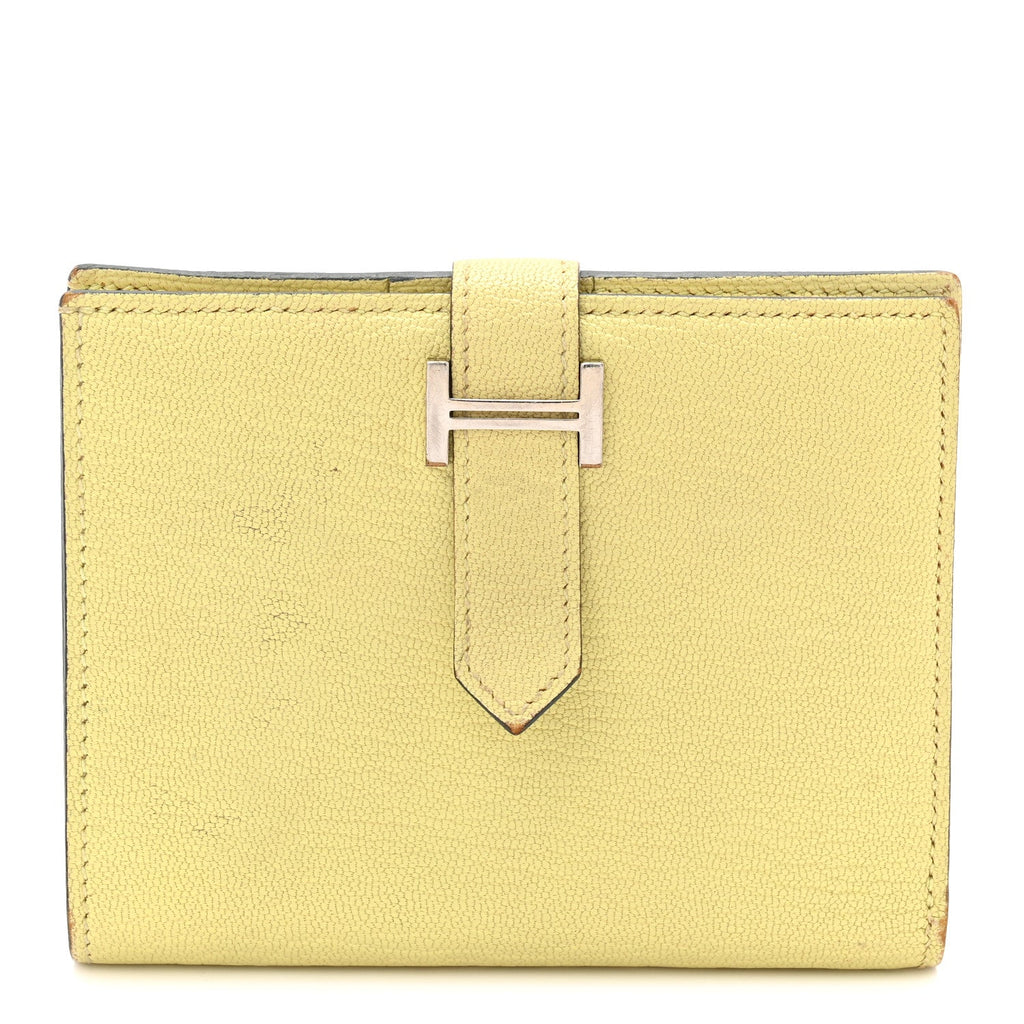 Chevre Mysore Bearn  Holder Wallet Jaune Bourgeon