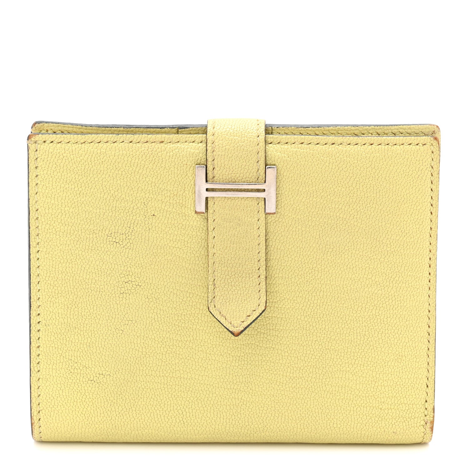 Chevre Mysore Bearn  Holder Wallet Jaune Bourgeon