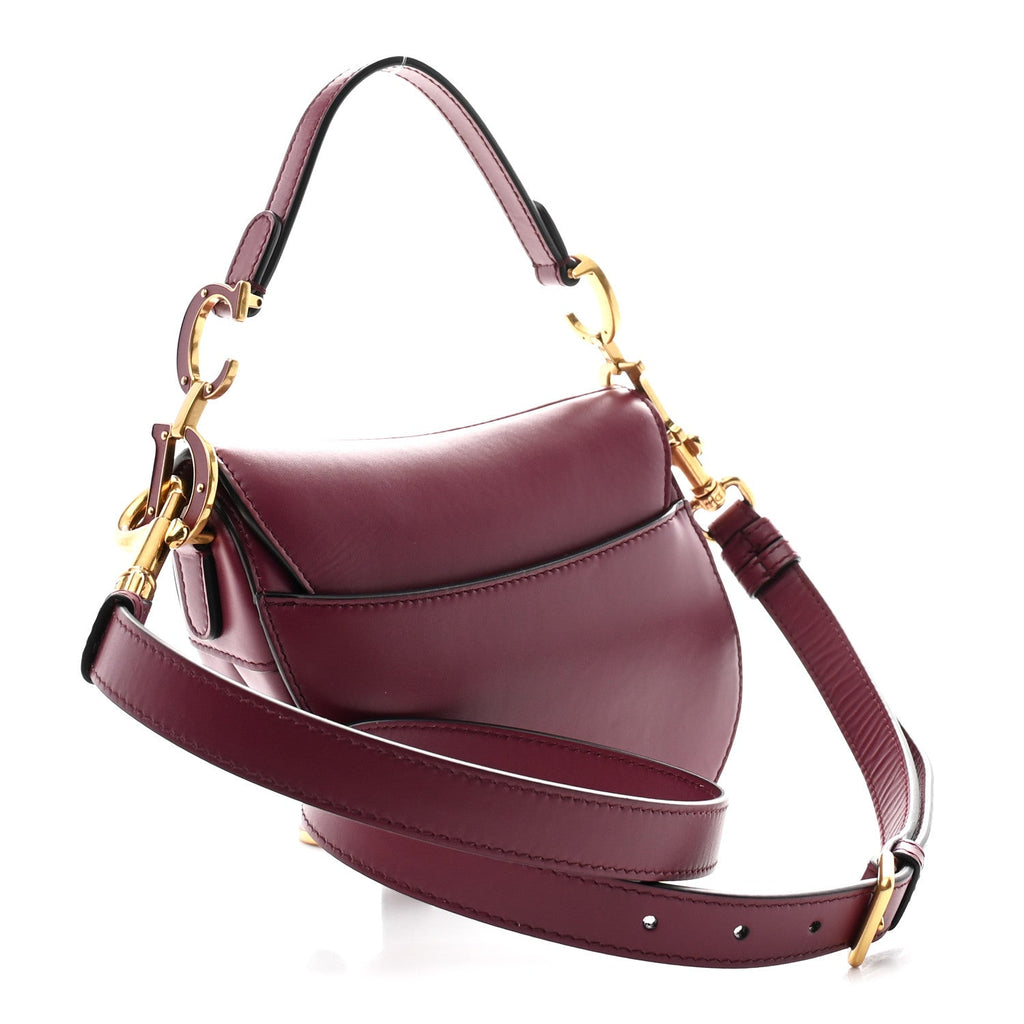 Supple Calfskin Mini Saddle Bag With Strap Purple