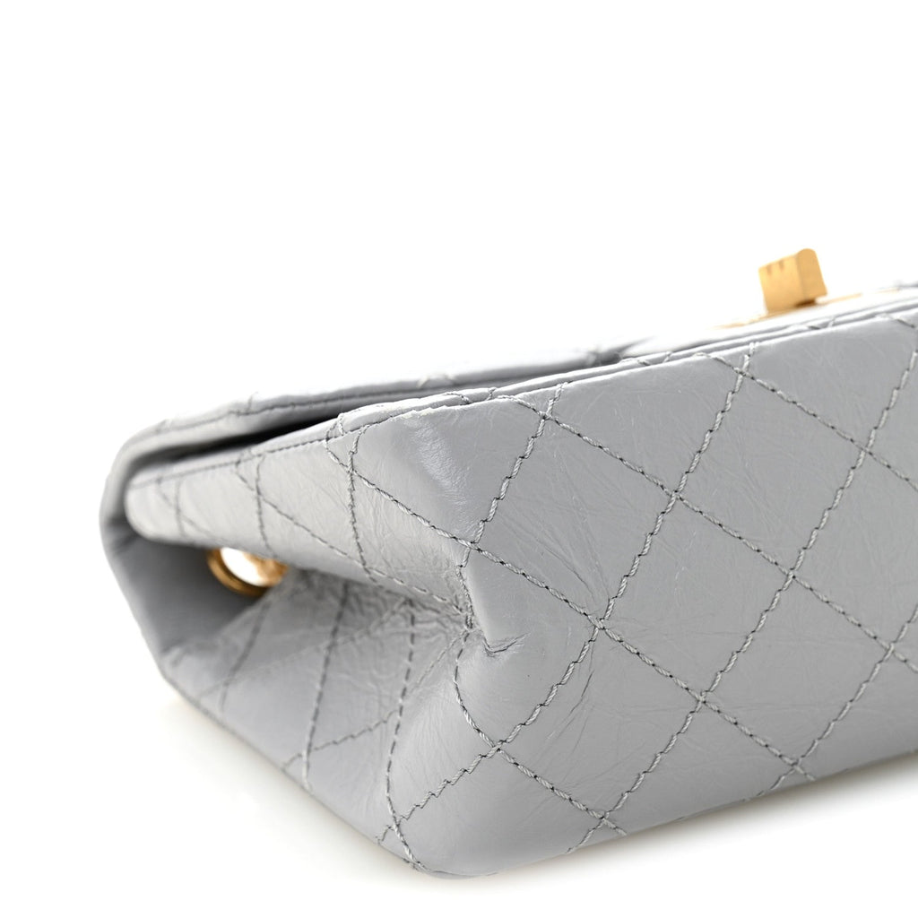 Aged Calfskin Quilted 2.55 Reissue Mini Flap Grey