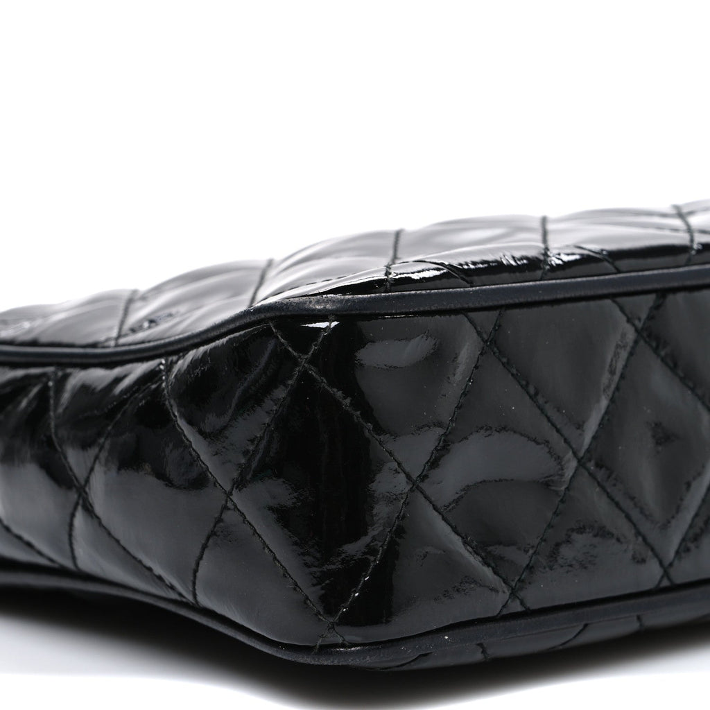 Patent Quilted Tassel Camera Case Black