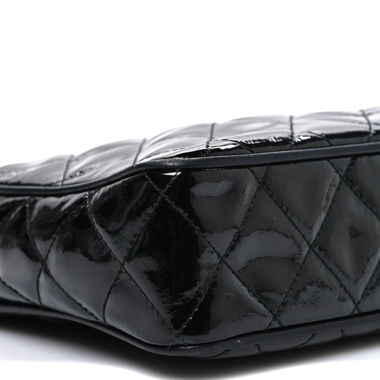 Patent Quilted Tassel Camera Case Black