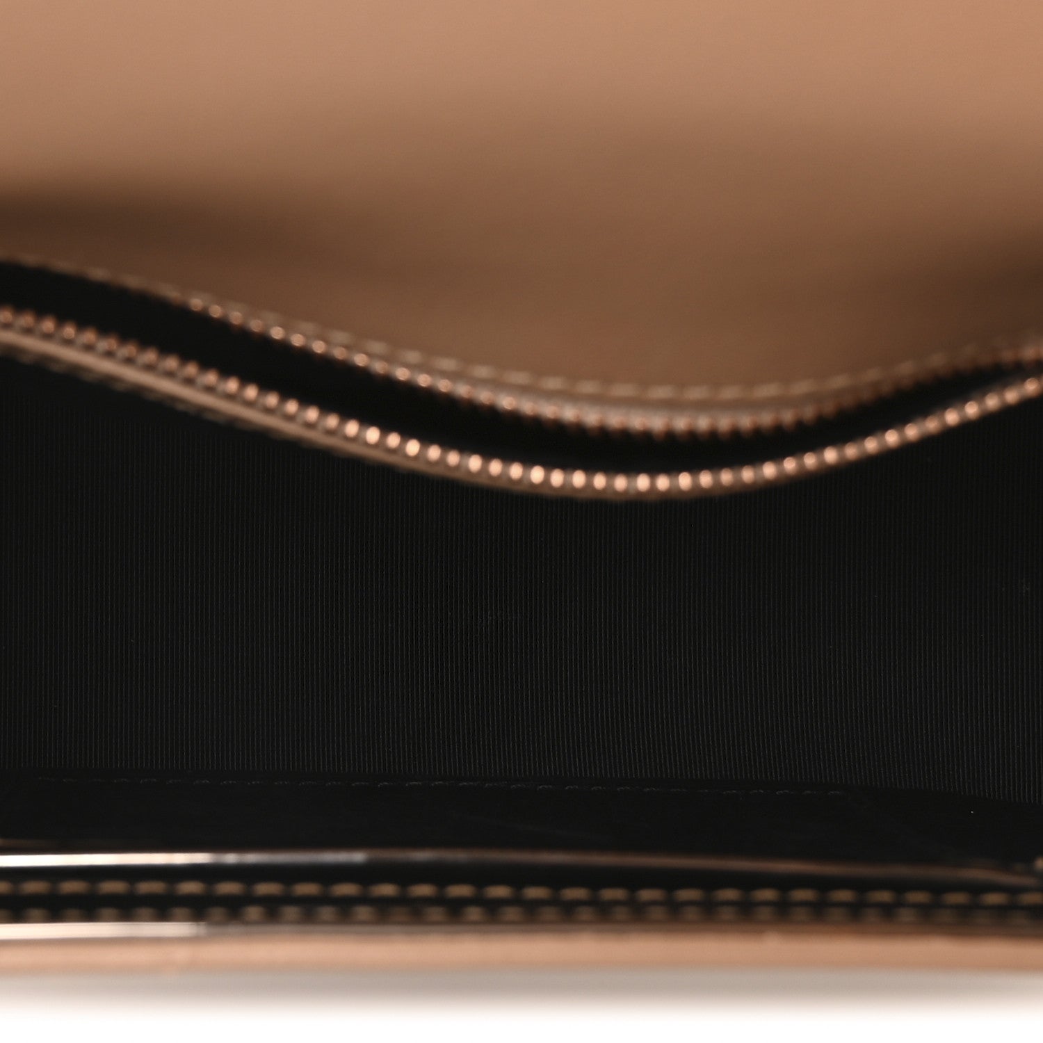 Patent Mirror Binder Clip Bag Rose Gold