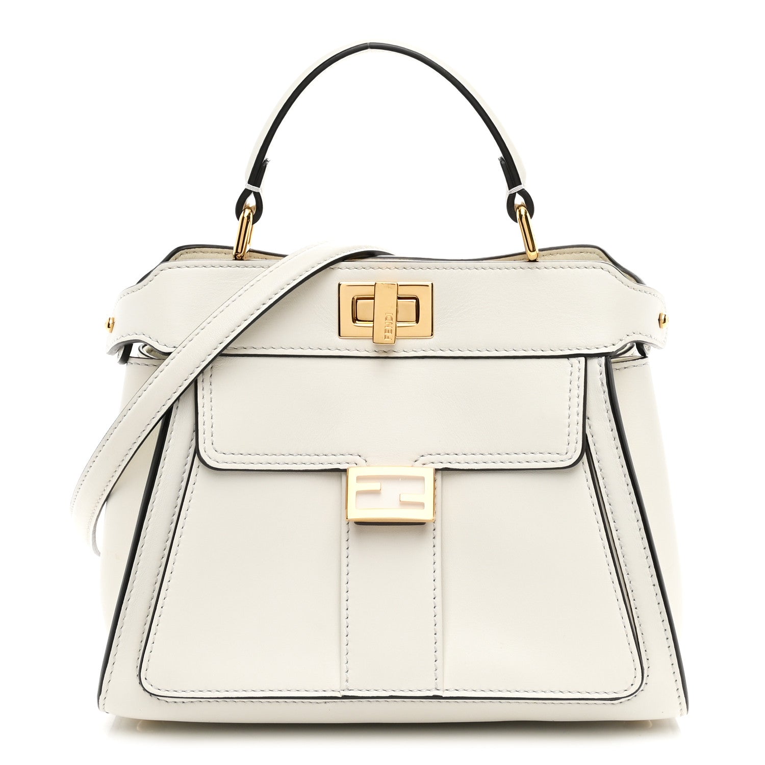 Nappa Pocket Mini Peekaboo Iconic Satchel White