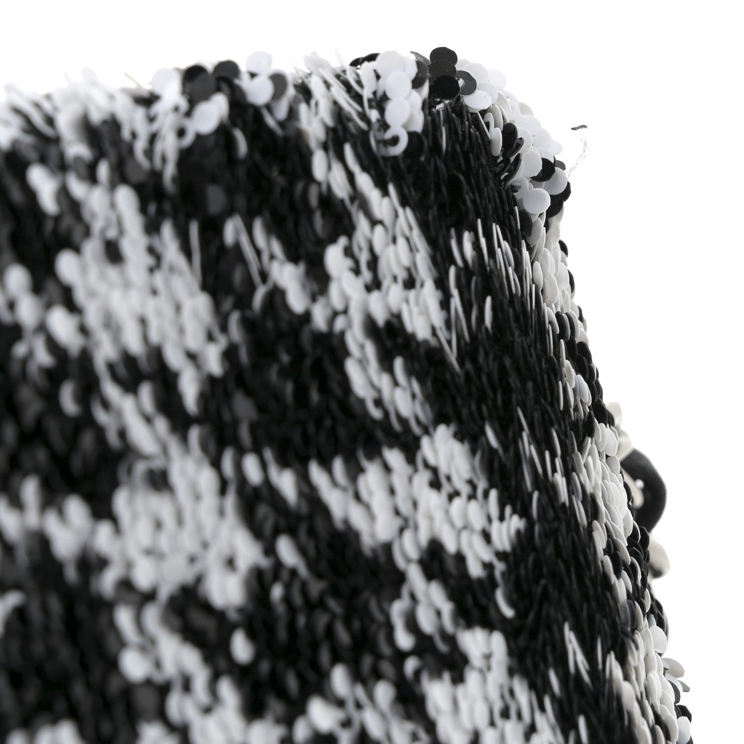 Sequin Houndstooth Small Flap Black White