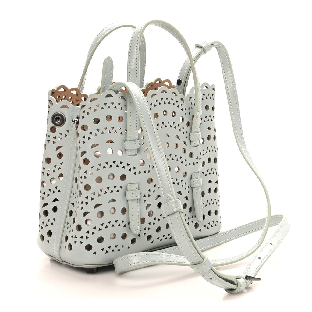 Calfskin Vienne Wave Mina 16 Bag  Gris Vert