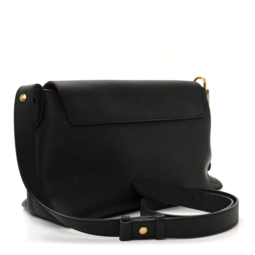 Grained Calfskin Low Key Messenger Black