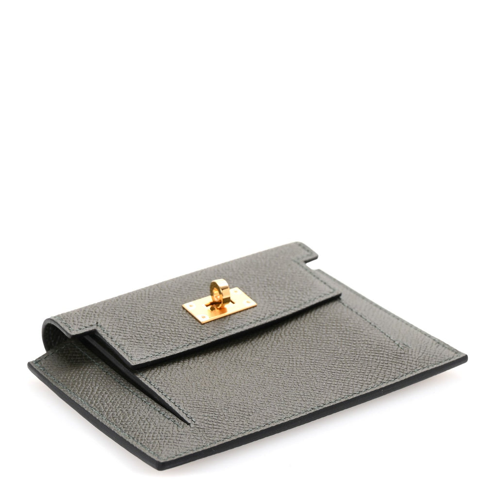 Epsom Kelly Pocket Compact Wallet Vert De Gris