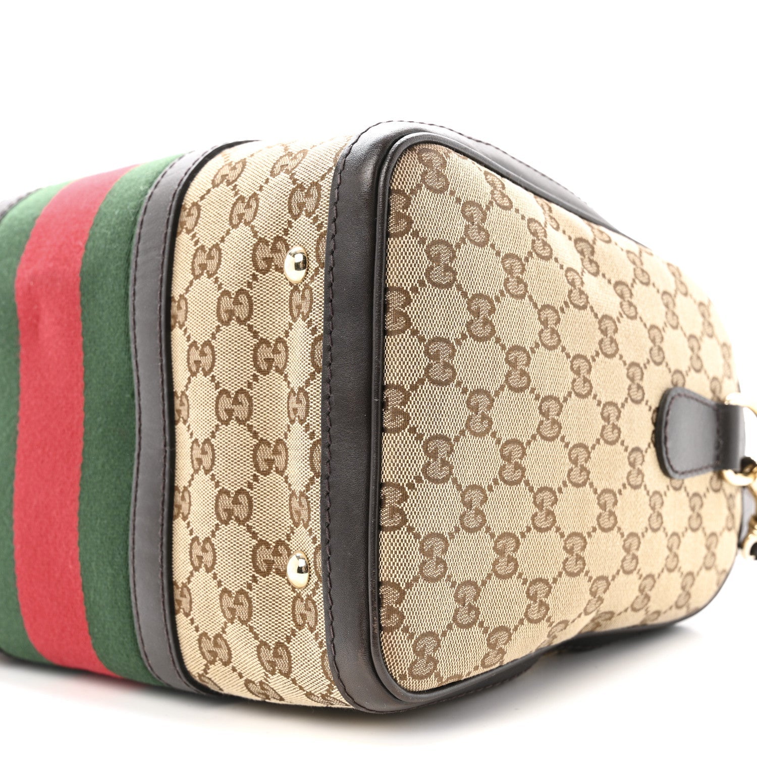 Monogram Selleria Calfskin Vintage Web Medium Boston Dark Brown