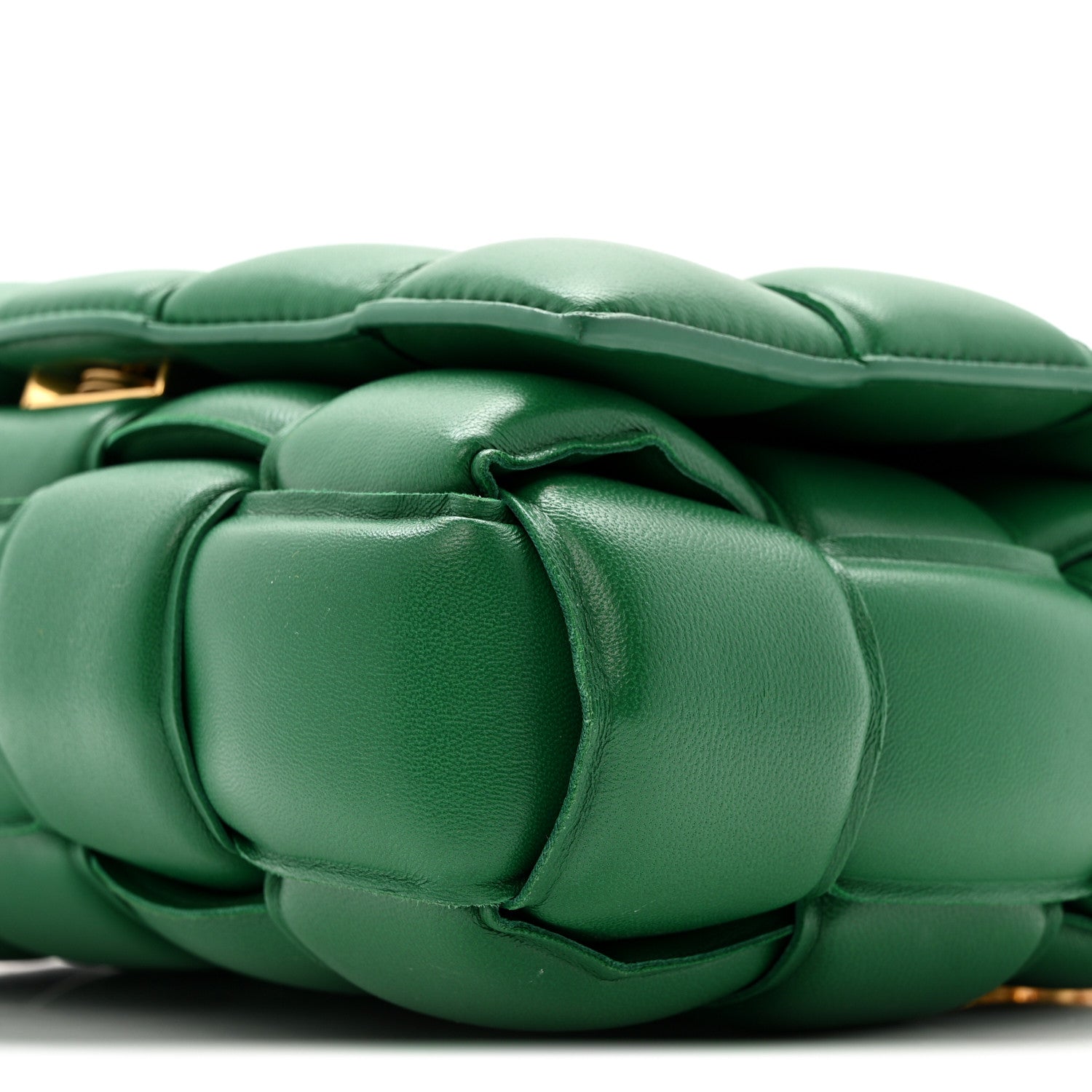 Lambskin Maxi Intreccio Padded Chain Cassette Crossbody Bag Racing Green