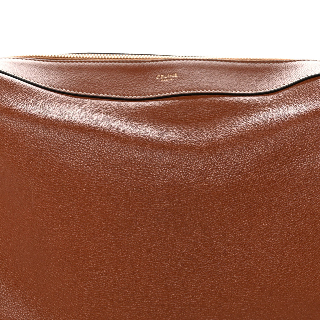 Supple Calfskin Large Romy Shoulder Bag Tan