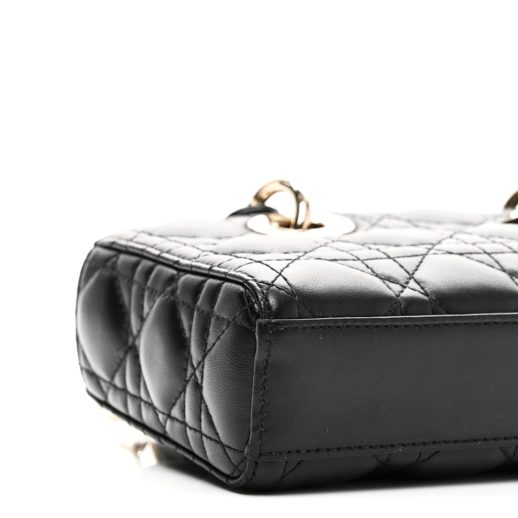 Lambskin Cannage Small Lady D-Joy Black