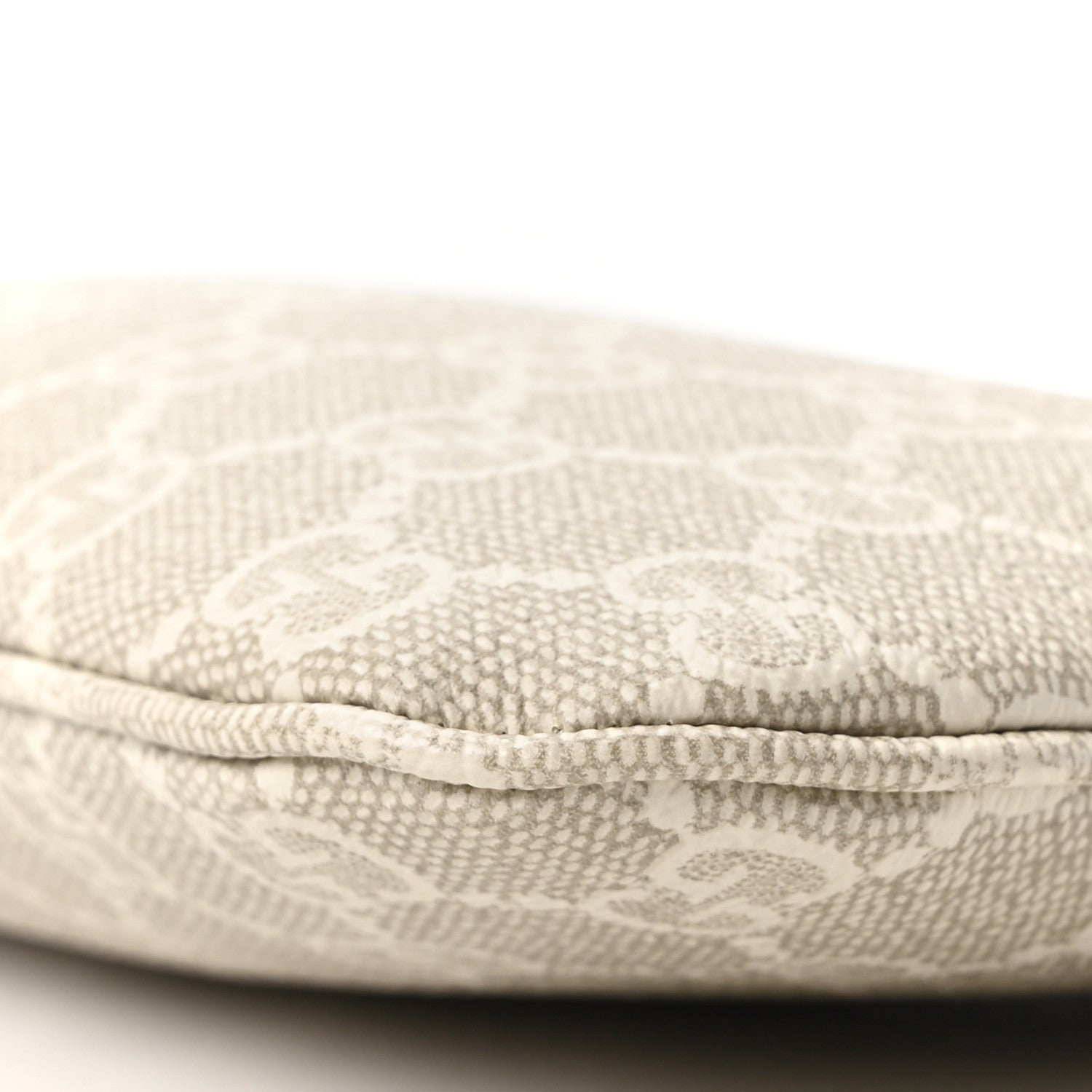 GG Monogram Calfskin Small Emblem Shoulder Bag Beige Mystic White