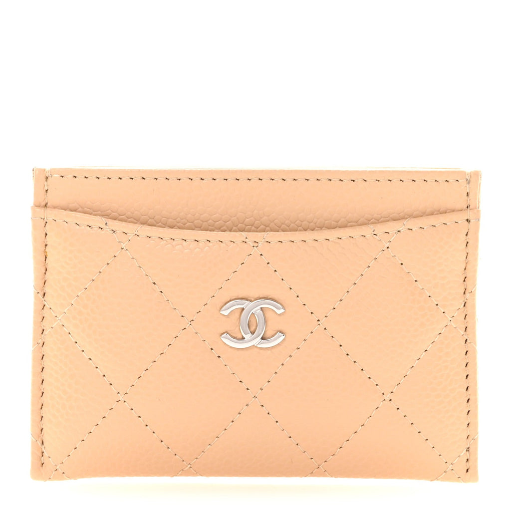 Caviar Quilted  Holder Beige