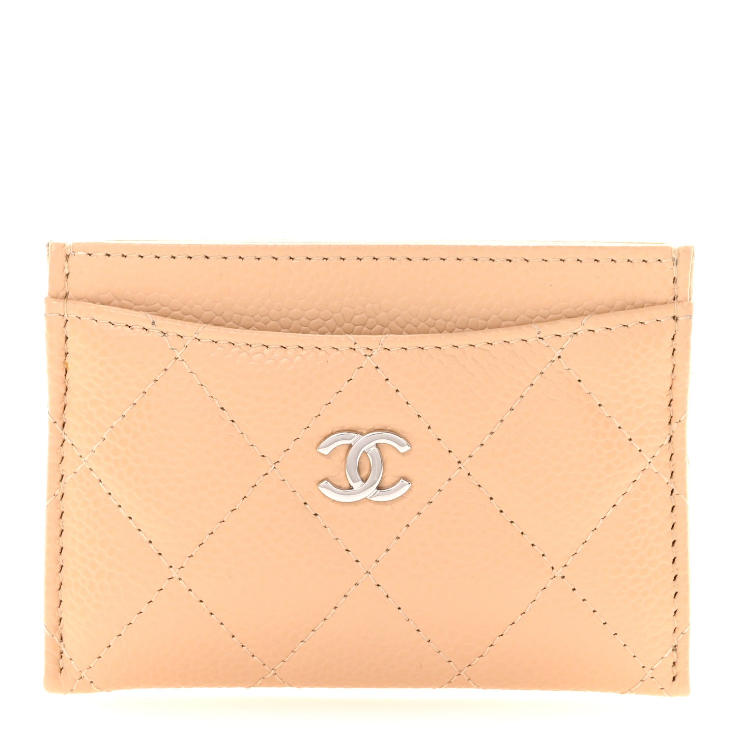 Caviar Quilted  Holder Beige
