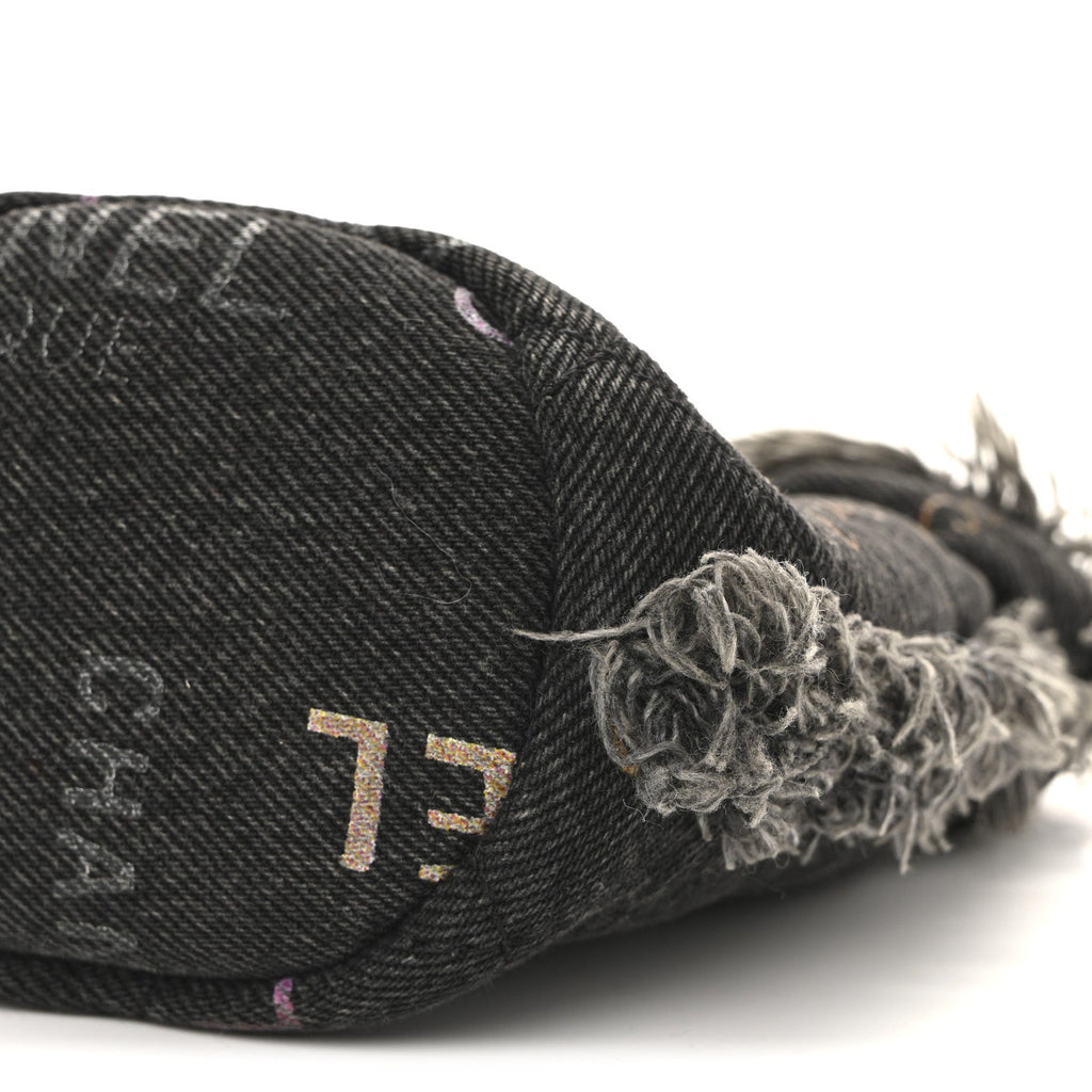 Denim Quilted Mood Mini Bucket With Chain Black Multicolor