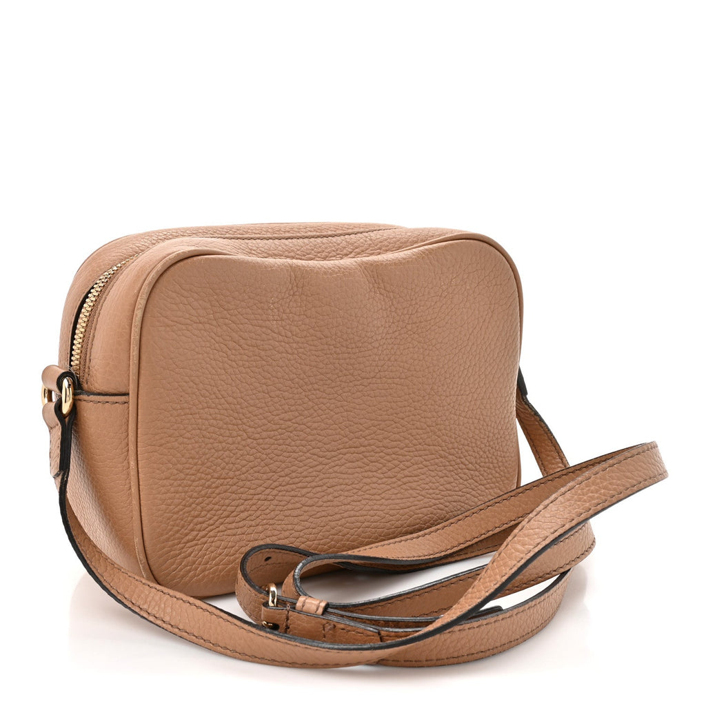 Pebbled Calfskin Small Soho Disco Bag Rose Beige