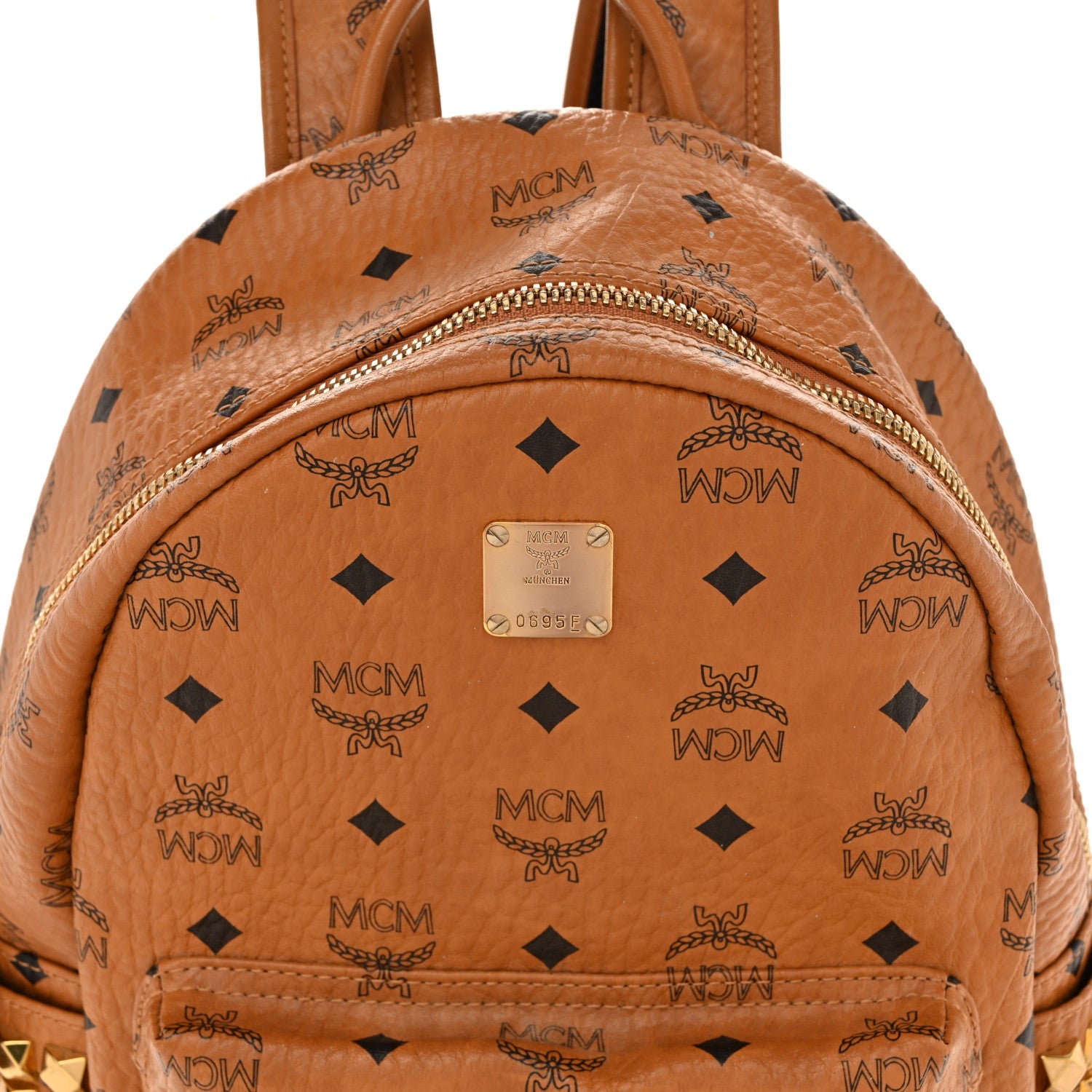 Visetos Small Side Stud Stark Backpack Cognac