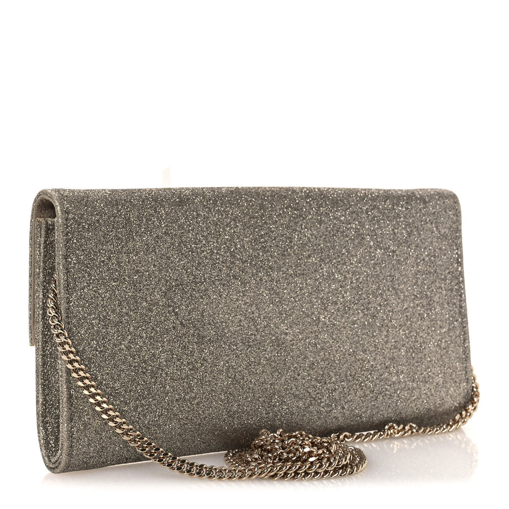 Dusty Glitter Emmie Clutch Platinum Ice