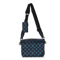 Calfskin Monogram Shadow Trio Messenger Navy River Blue