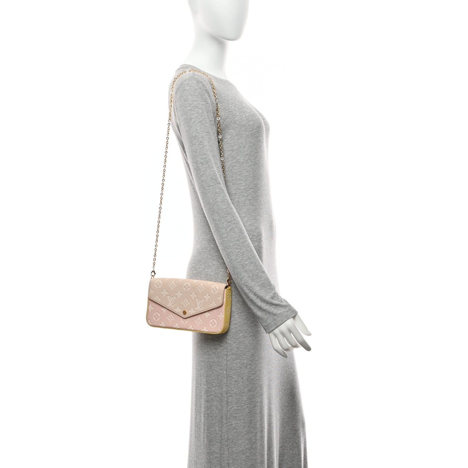 Empreinte Spring in the City Felicie Pochette Chain Wallet Pink Beige Yellow