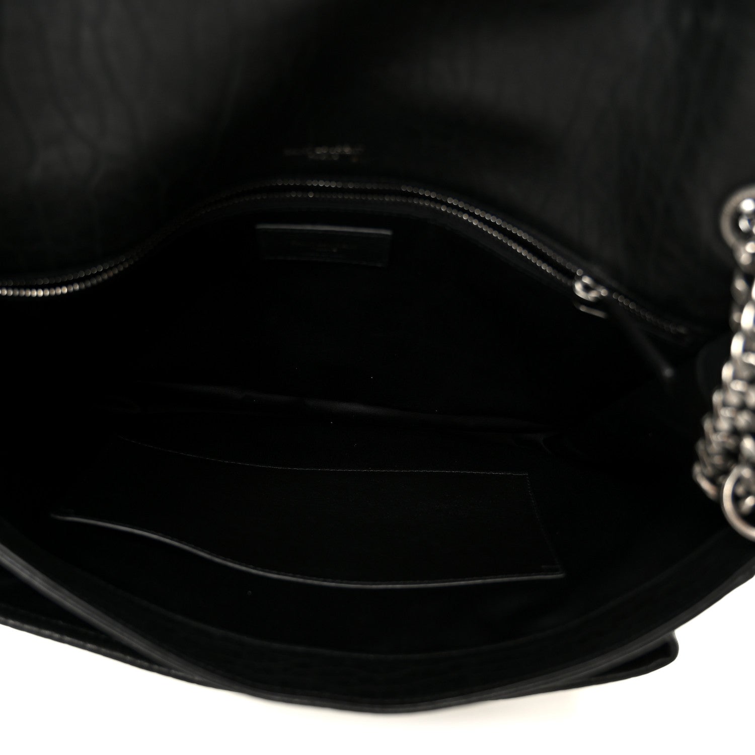 Grained Lambskin Monogram Large Niki Chain Satchel Black