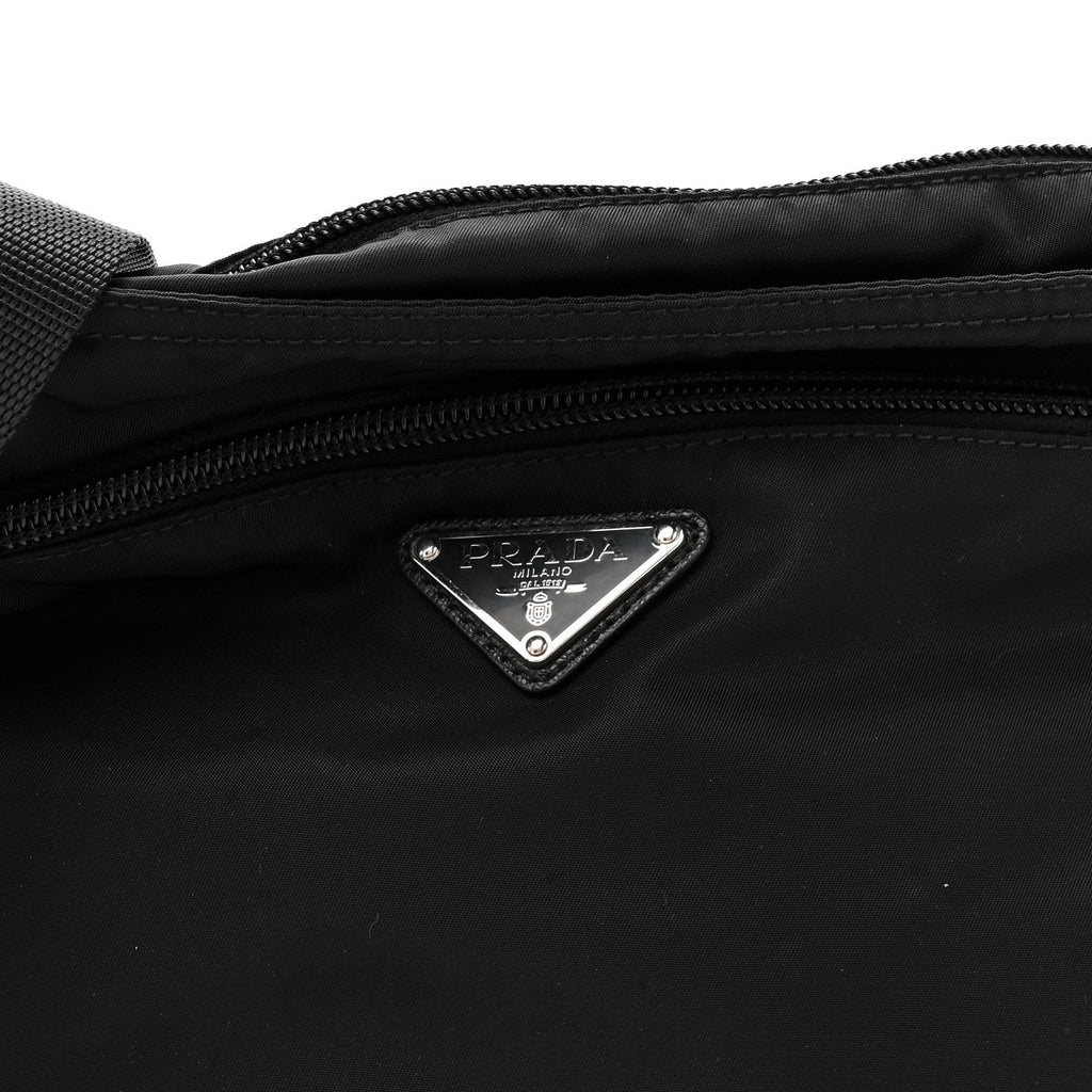Nylon Vela Flat Messenger Bag Black