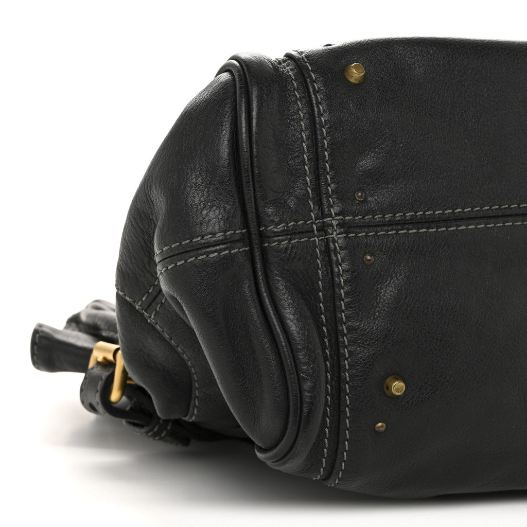 Grained Calfskin Paddington Tote Black