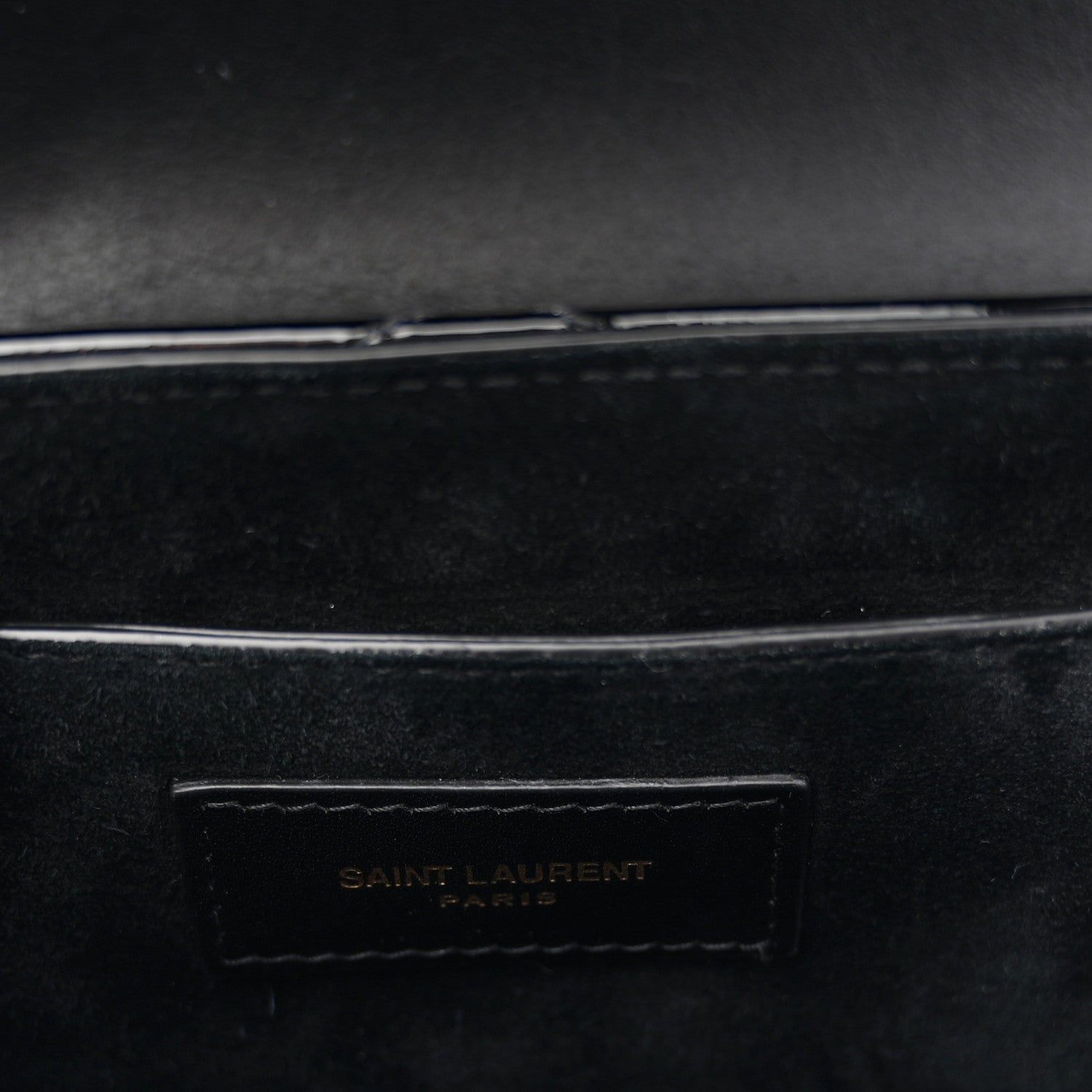 Patent Matelasse Monogram June Box Bag Black