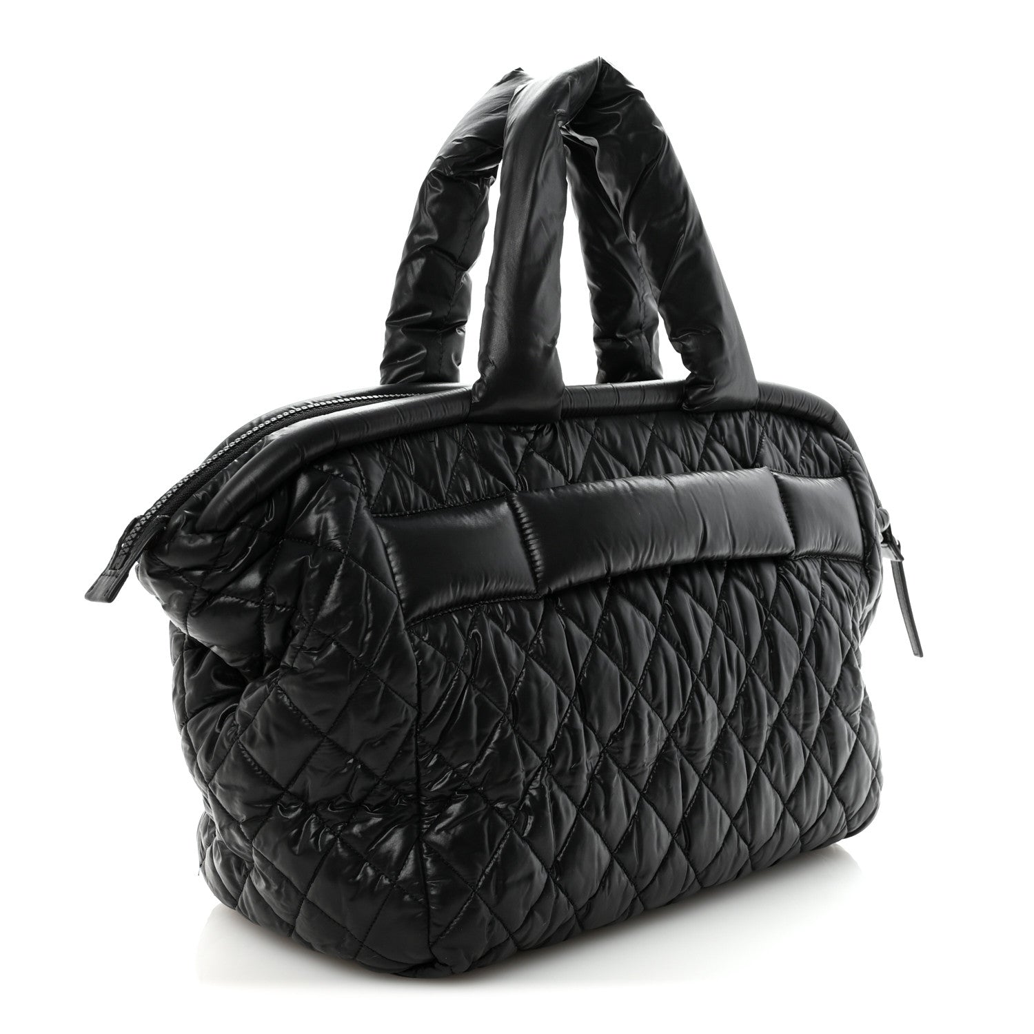 Nylon Quilted Medium Coco Cocoon Tote Black