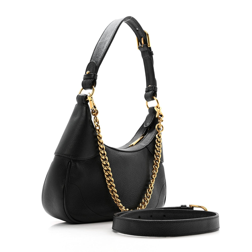 Goatskin Small Aphrodite Shoulder Bag Black