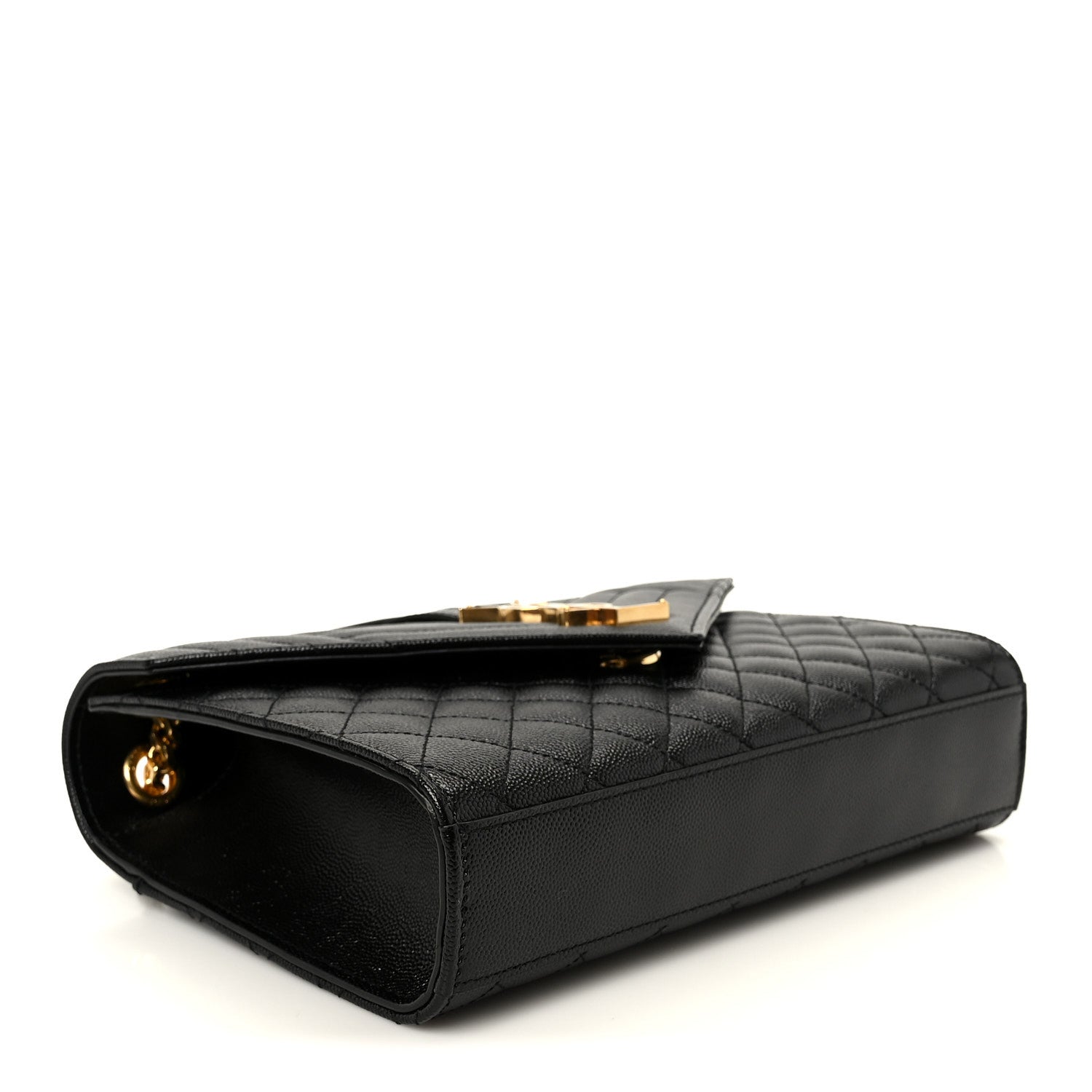 Grain De Poudre Textured Mixed Matelasse Triquilt Medium Monogram Satchel Black